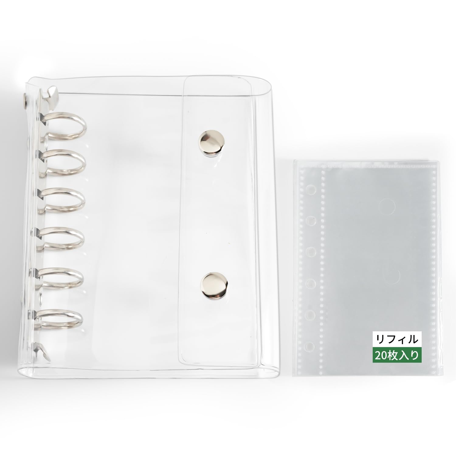 Amazon.co.jp: シール帳 A7 透明 6穴 クリア リフィル20枚付